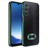 Galaxy A24 Kılıf Kamera Korumalı Logo Gösteren Zore Omega Kapak Koyu Yeşil