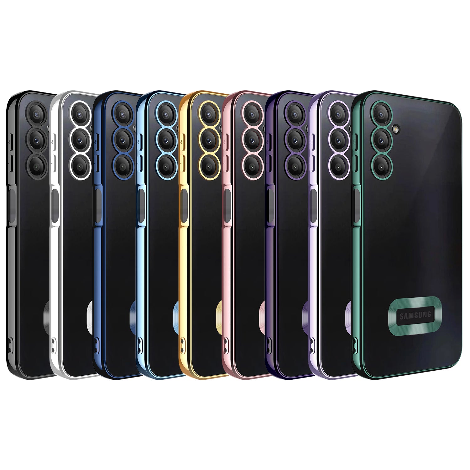 Galaxy A24 Kılıf Kamera Korumalı Logo Gösteren Zore Omega Kapak Gold