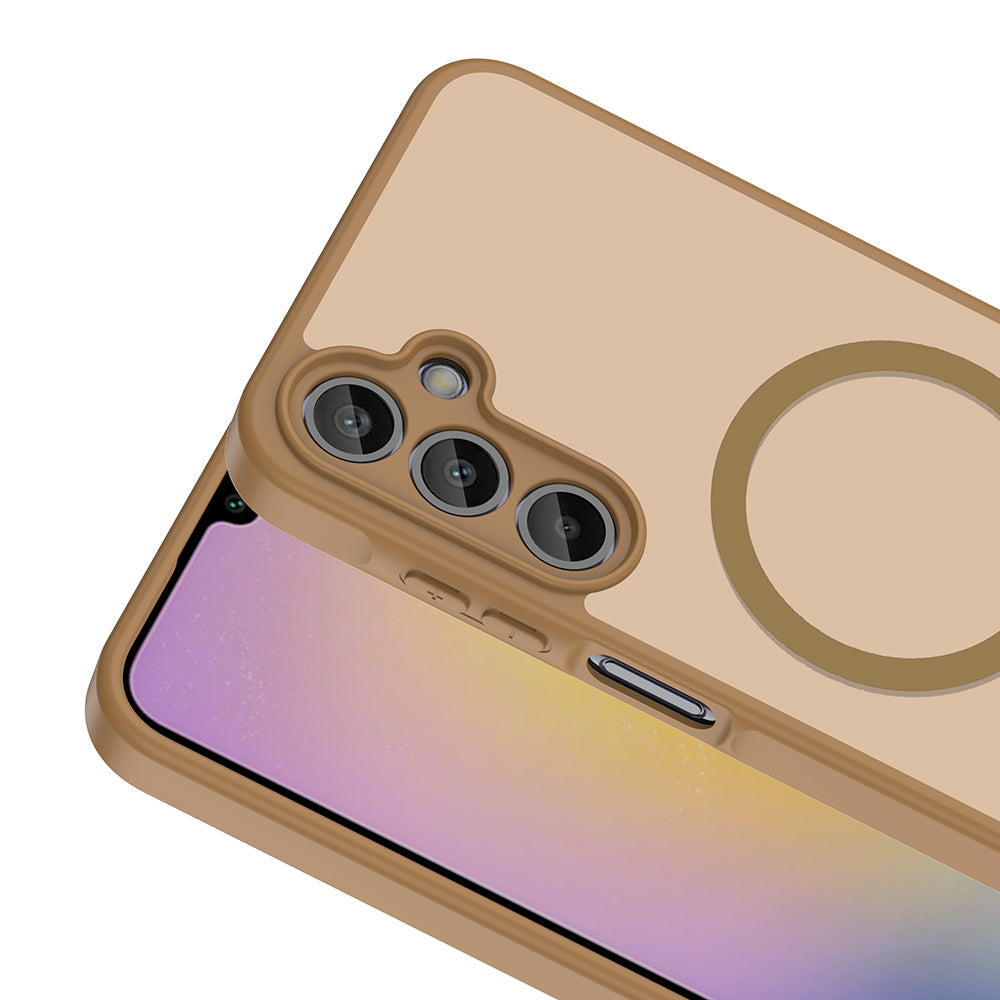 Galaxy A24 Kılıf M-safe Şarj Özellikli Zore Babet Kapak Kahverengi