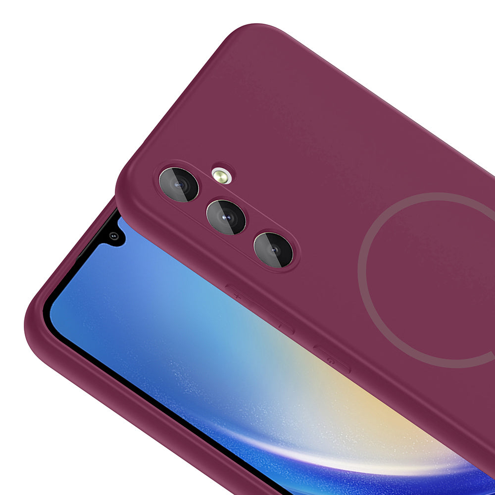Galaxy A24 Kılıf M-safe Şarj Özellikli Zore Meta Kapak Kahverengi