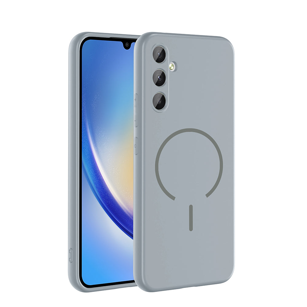 Galaxy A24 Kılıf M-safe Şarj Özellikli Zore Meta Kapak Titanyum-Gri