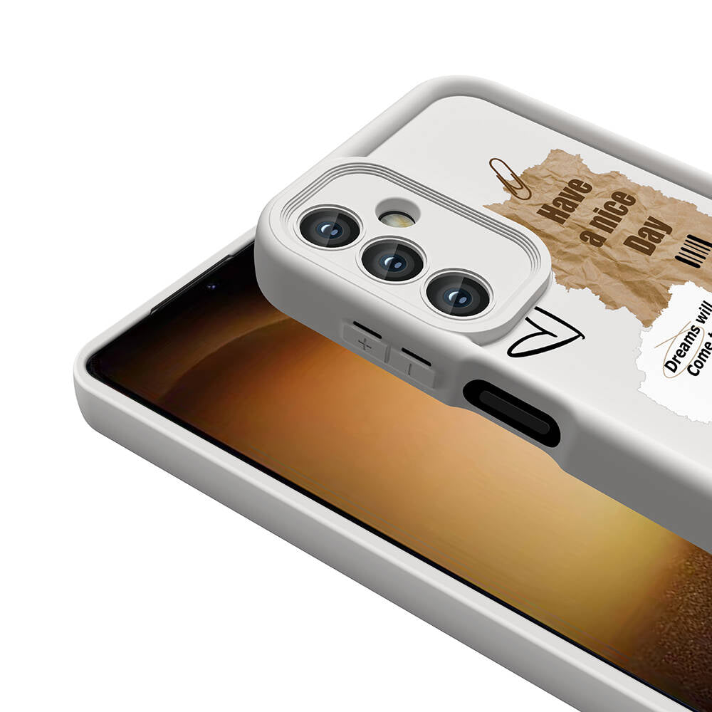 Galaxy A25 Kılıf Kamera Korumalı Baskılı Arka Yüzey Zore Klas Kapak Koyu Kahve