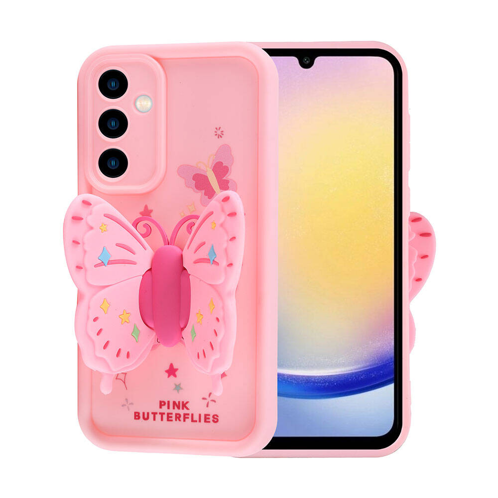 Galaxy A25 Kılıf Kamera Korumalı Figür Tasarımlı Zore Kapya Kapak Koyu Kahve