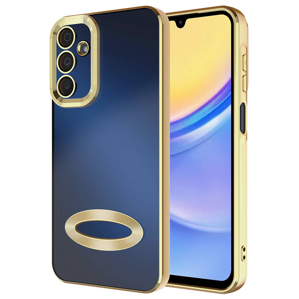 Galaxy A25 Kılıf Kamera Korumalı Logo Gösteren Zore Omega Kapak Siyah