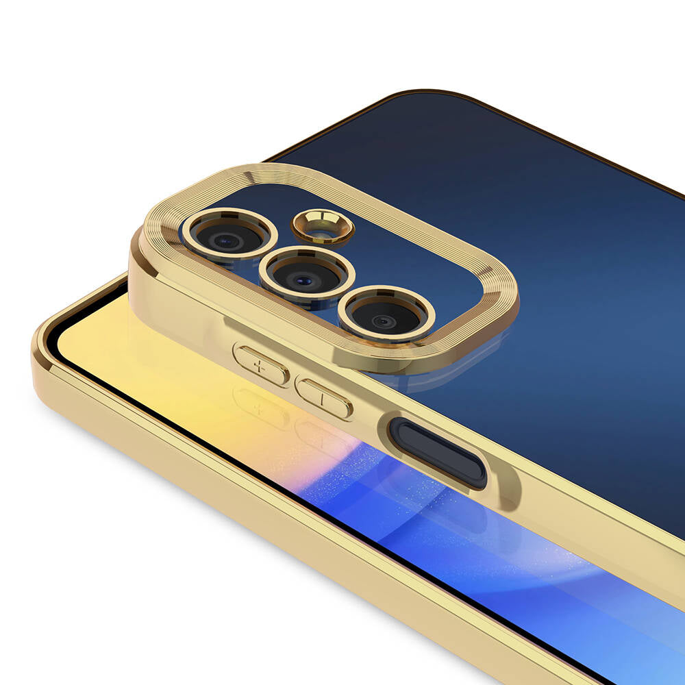 Galaxy A25 Kılıf Kamera Korumalı Logo Gösteren Zore Omega Kapak Rose Gold