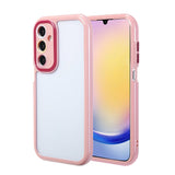 Galaxy A25 Kılıf Kamera Korumalı Renkli Kenar ve Çerçeve Tasarımlı Zore Vitamin Kapak Mürdüm