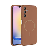 Galaxy A25 Kılıf M-safe Şarj Özellikli Zore Meta Kapak Kahverengi