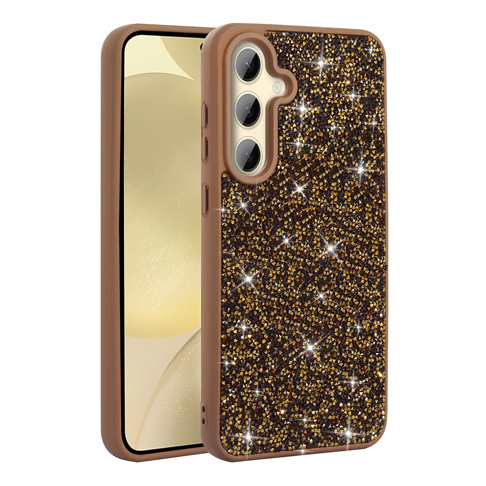 Galaxy A25 Kılıf Parlak Taşlı Tasarım Zore Pırlanta Kapak Gold