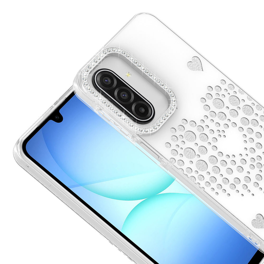 Galaxy A26 Kılıf Damla Taşlı Zore Rivas Sert PC Kapak Beyaz