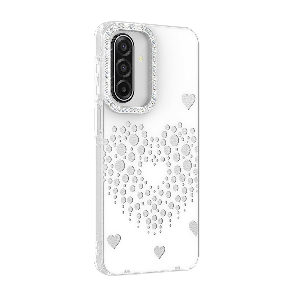 Galaxy A26 Kılıf Damla Taşlı Zore Rivas Sert PC Kapak Beyaz