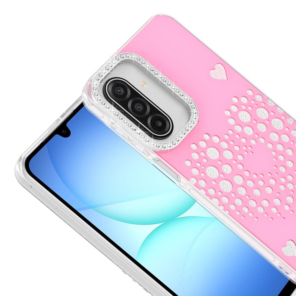 Galaxy A26 Kılıf Damla Taşlı Zore Rivas Sert PC Kapak Pembe