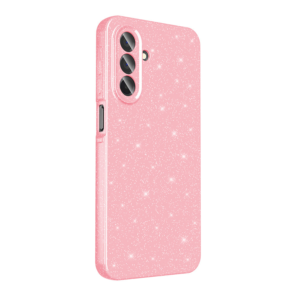 Galaxy A26 Kılıf Kamera Korumalı Simli Lüks Zore Koton Kapak Açık Pembe