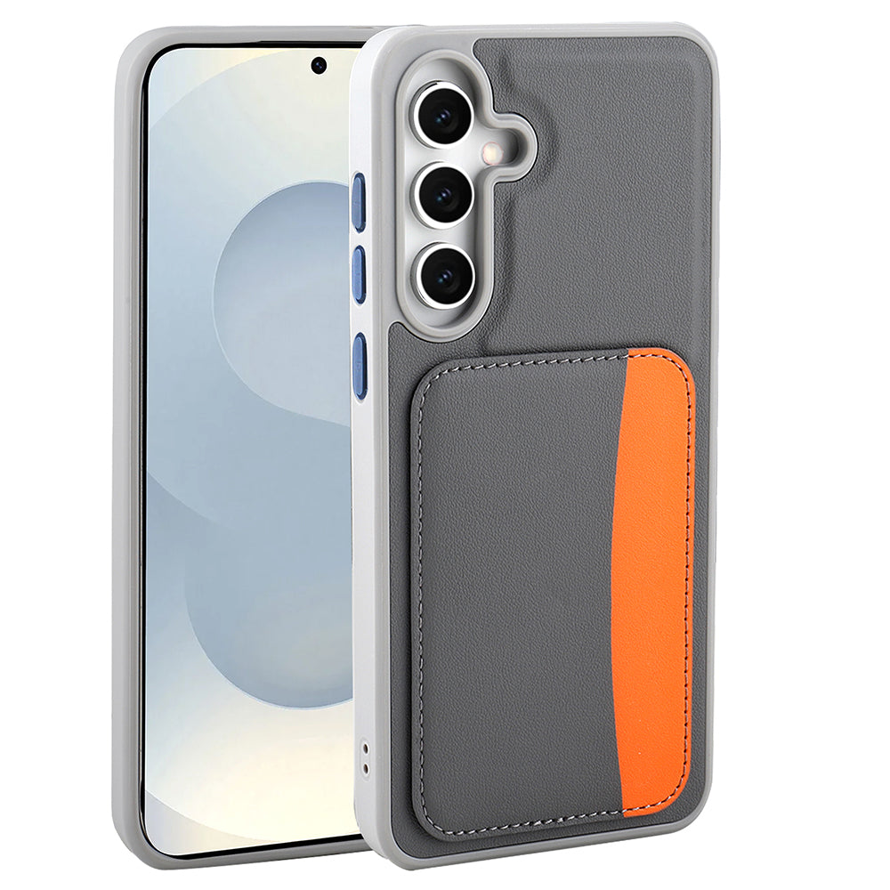 Galaxy A26 Kılıf Kartlıklı Zore X-Kart Silikon Kapak Koyu Gri
