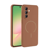 Galaxy A26 Kılıf M-safe Şarj Özellikli Zore Meta Kapak Kahverengi