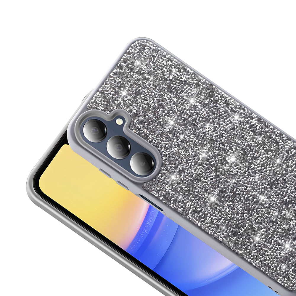 Galaxy A26 Kılıf Parlak Taşlı Tasarım Zore Pırlanta Kapak Siyah