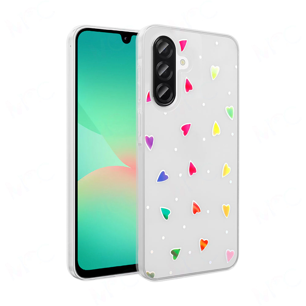 Galaxy A26 Kılıf Şeffaf Figürlü Zore Folk Sert Kapak Kalp