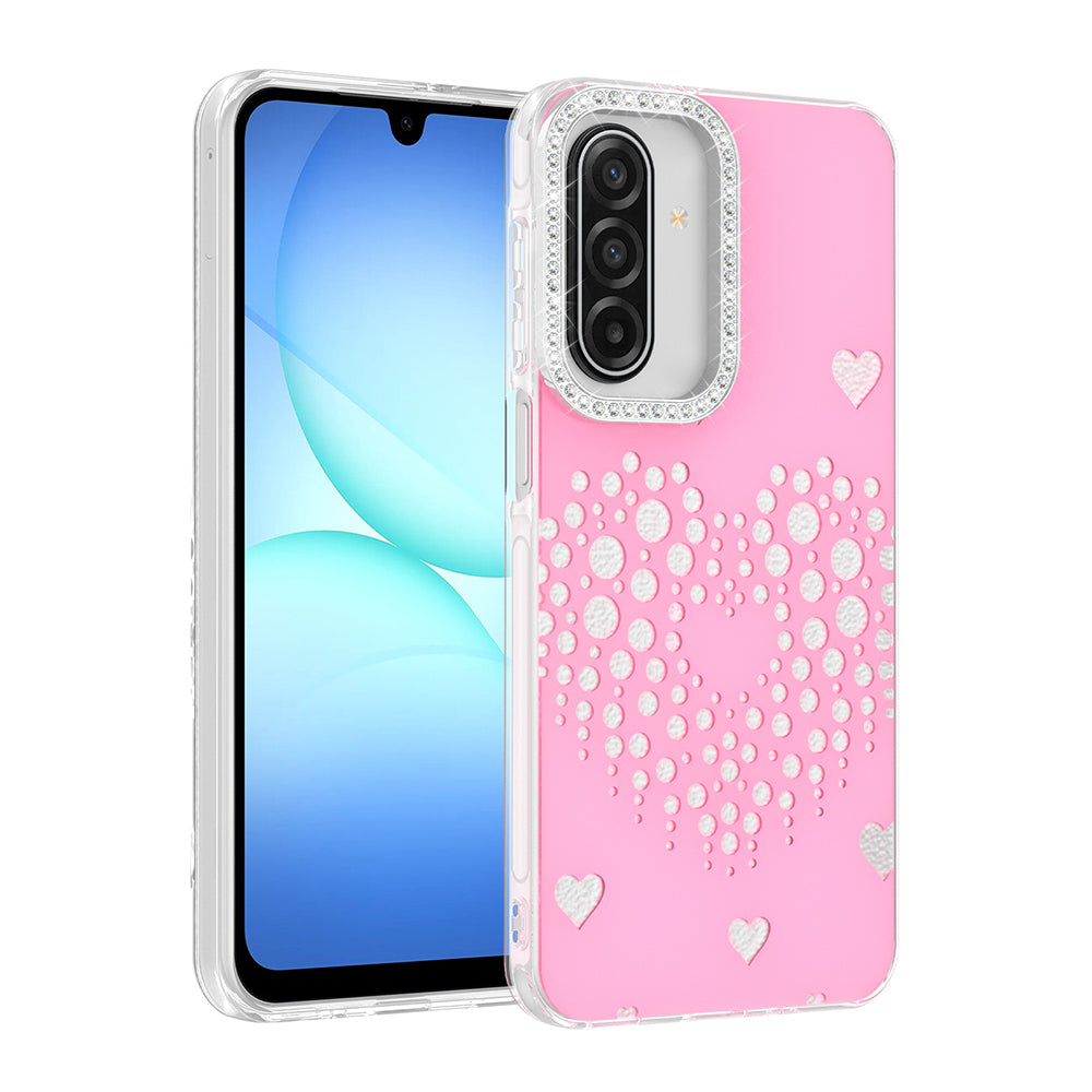 Galaxy A27 Kılıf Damla Taşlı Zore Rivas Sert PC Kapak Pembe