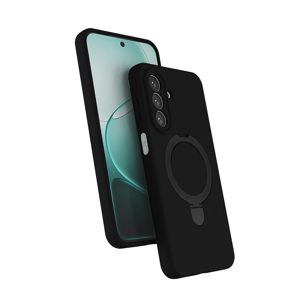 Galaxy A27 Kılıf M-safe Şarj Özellikli Standlı Zore Samara Kapak Siyah