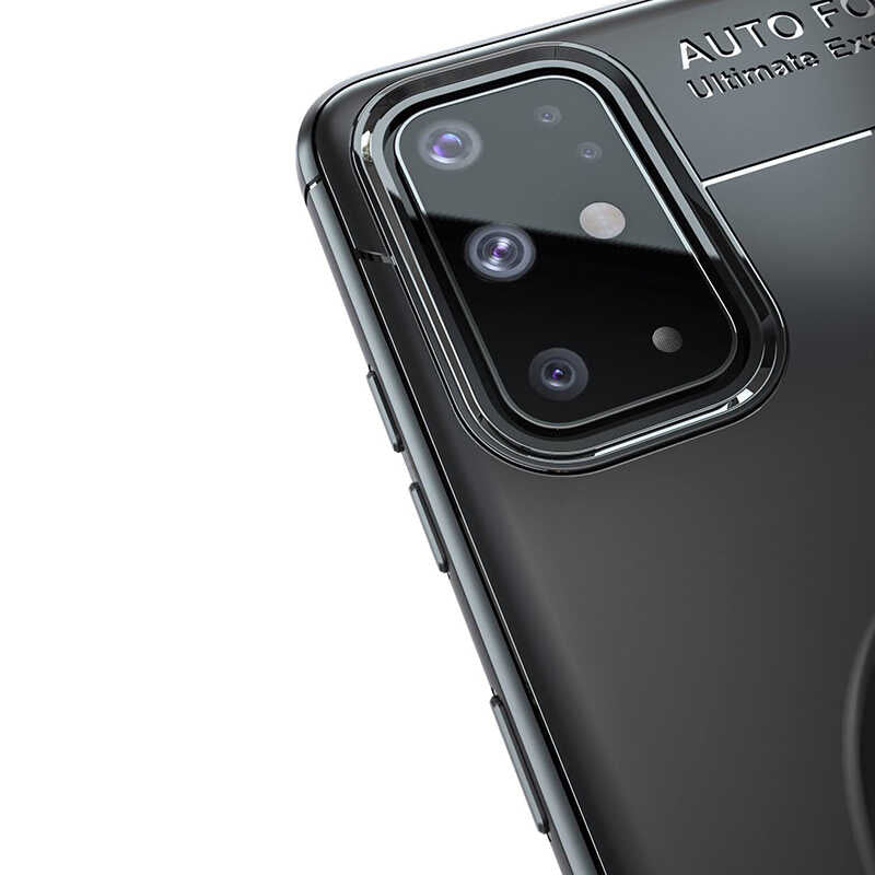 Galaxy A31 Kılıf Zore Ravel Silikon Kapak Siyah-Rose Gold