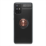 Galaxy A31 Kılıf Zore Ravel Silikon Kapak Siyah-Rose Gold