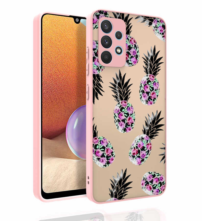Galaxy A32 4G Kılıf Desenli Kamera Korumalı Parlak Zore Nora Kapak NO1