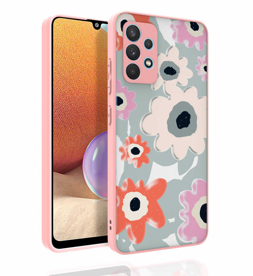 Galaxy A32 4G Kılıf Desenli Kamera Korumalı Parlak Zore Nora Kapak NO5