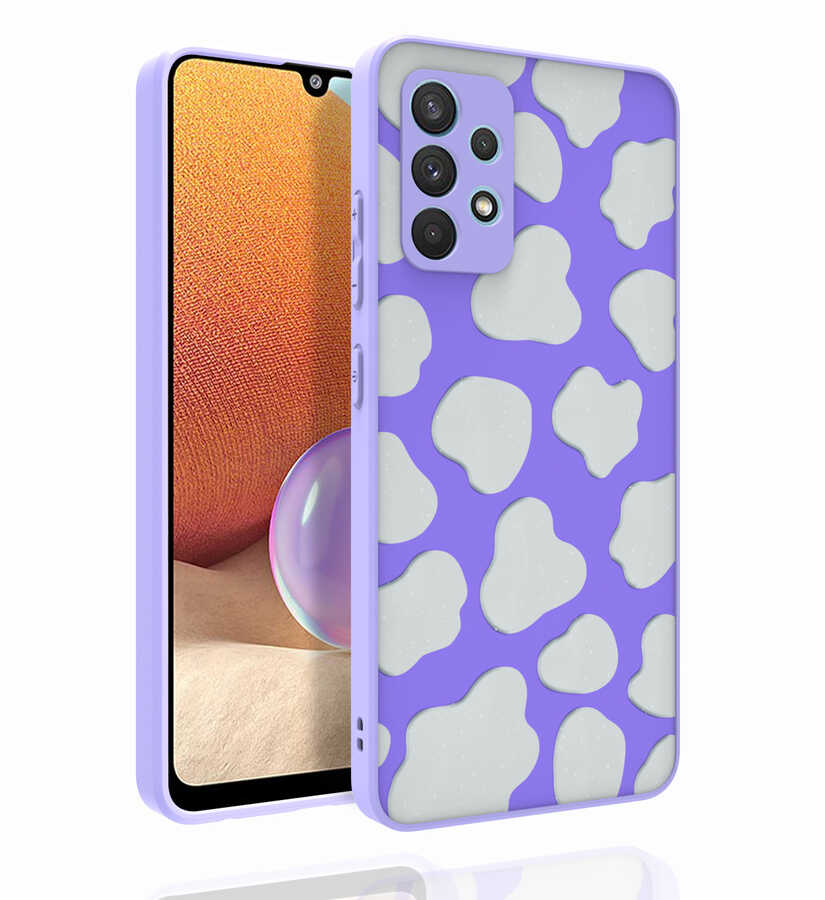 Galaxy A32 4G Kılıf Desenli Kamera Korumalı Parlak Zore Nora Kapak NO6