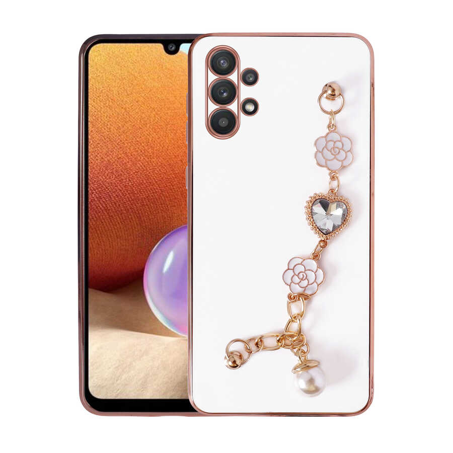Galaxy A32 4G Kılıf El Tutamaçlı Kamera Korumalı Zore Taka Silikon Kapak Mor