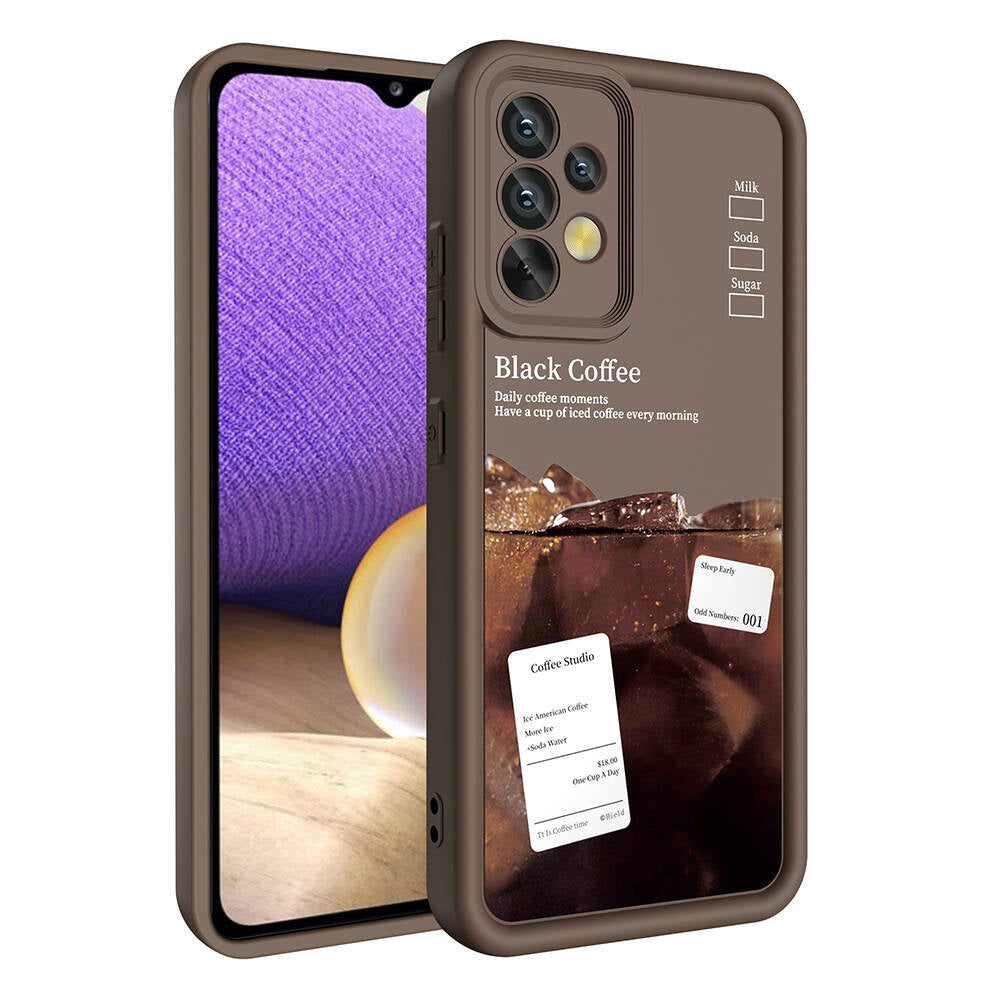 Galaxy A32 4G Kılıf Kamera Korumalı Baskılı Arka Yüzey Zore Klas Kapak Beyaz