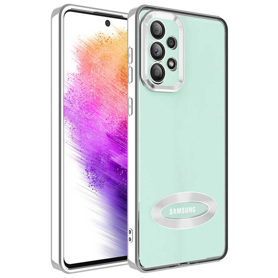 Galaxy A32 4G Kılıf Kamera Korumalı Logo Gösteren Zore Omega Kapak Siyah