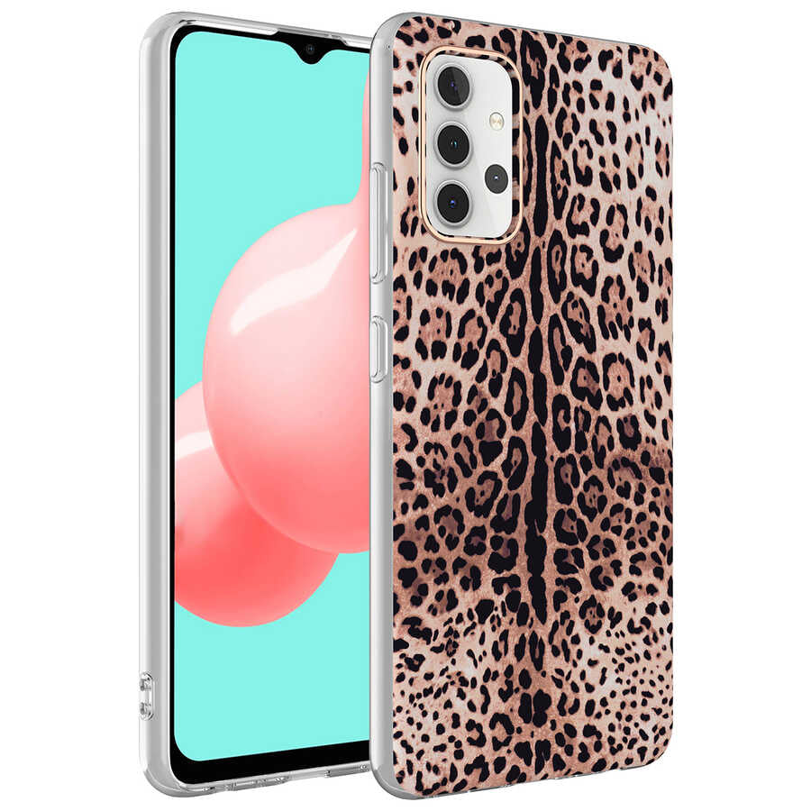 Galaxy A32 4G Kılıf Zore Bella Kapak Leopar