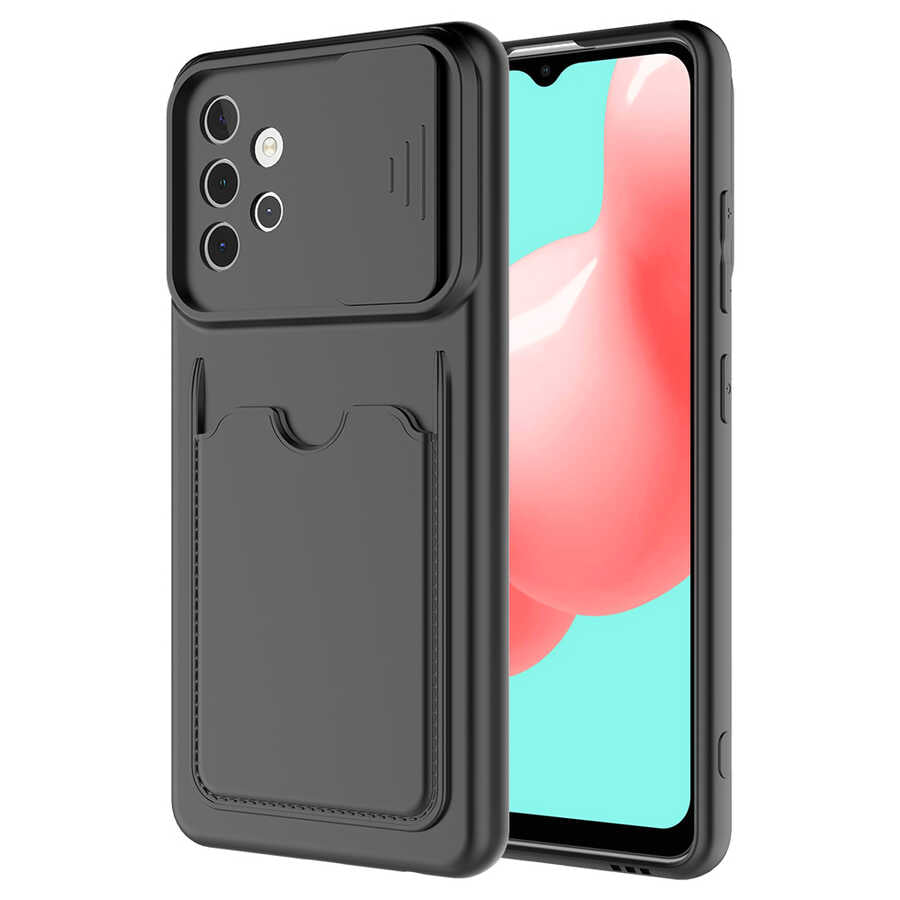 Galaxy A32 4G Kılıf Zore Kartix Kapak Siyah