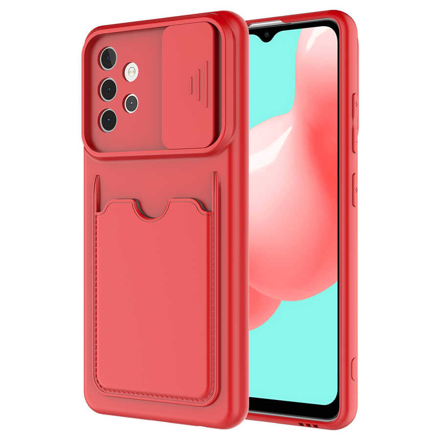 Galaxy A32 4G Kılıf Zore Kartix Kapak Kırmızı