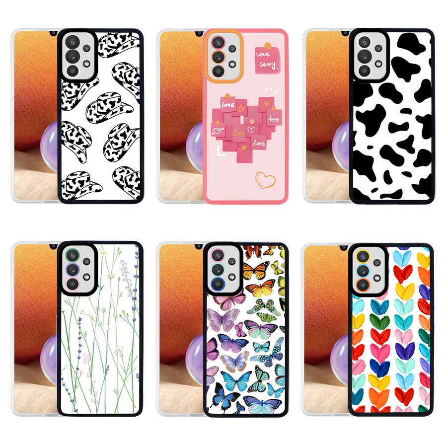 Galaxy A32 4G Kılıf Zore M-Fit Desenli Kapak Heart No6
