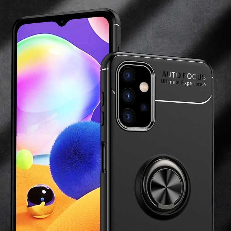 Galaxy A32 4G Kılıf Zore Ravel Silikon Kapak Siyah-Kırmızı