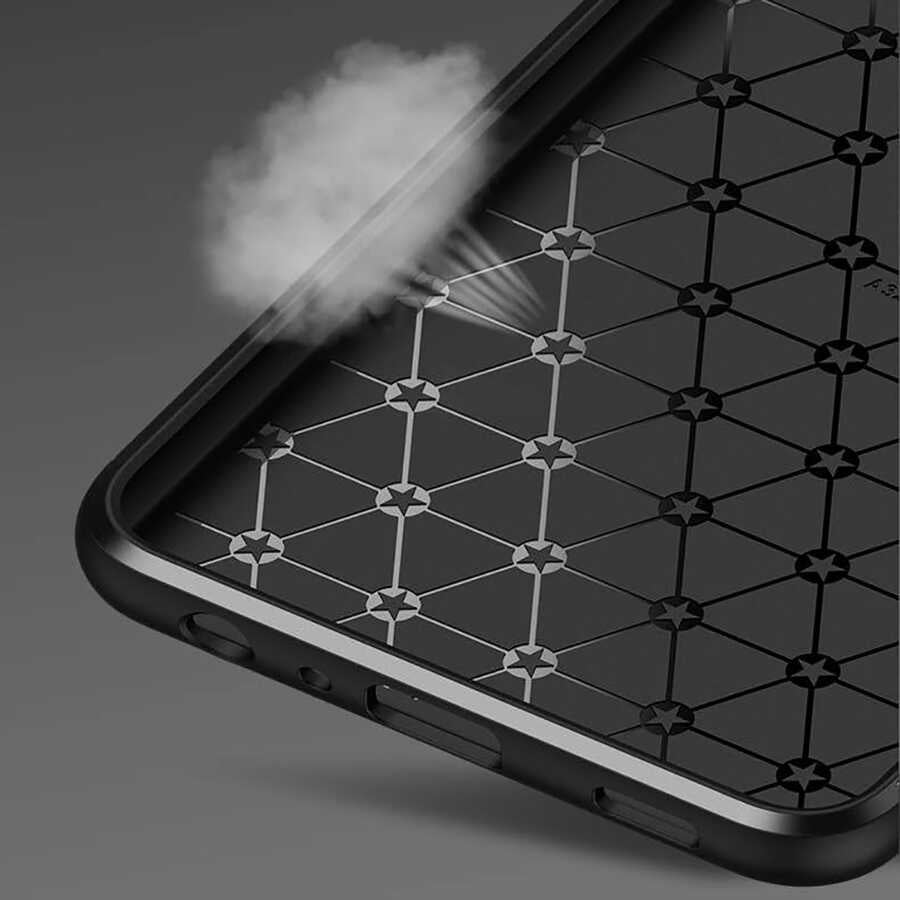 Galaxy A32 5G Kılıf Zore Ravel Silikon Kapak Siyah-Kırmızı