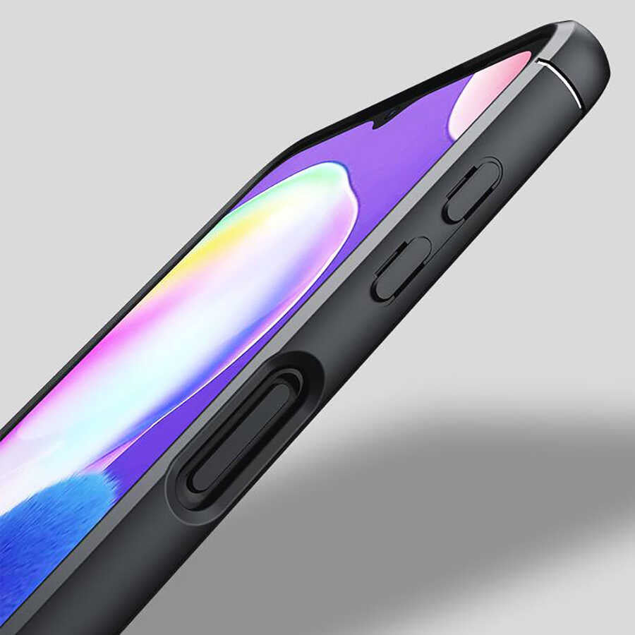 Galaxy A32 5G Kılıf Zore Ravel Silikon Kapak Siyah-Kırmızı