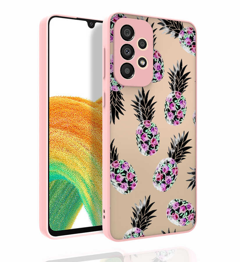 Galaxy A33 5G Kılıf Desenli Kamera Korumalı Parlak Zore Nora Kapak NO1