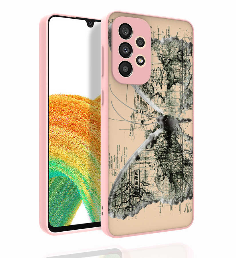 Galaxy A33 5G Kılıf Desenli Kamera Korumalı Parlak Zore Nora Kapak NO4