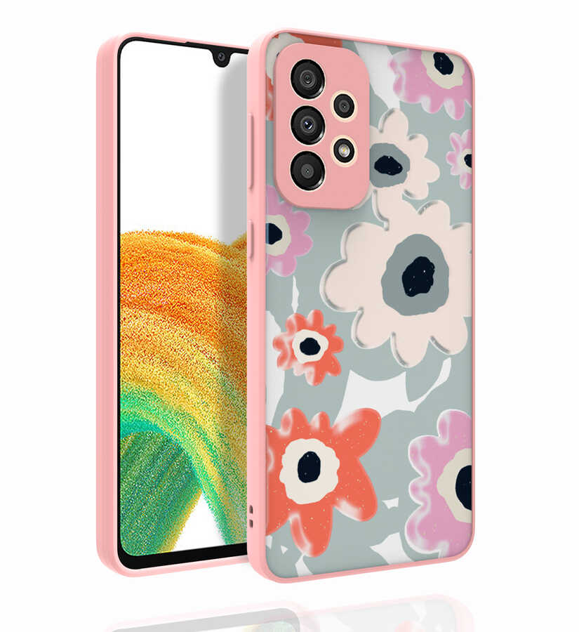 Galaxy A33 5G Kılıf Desenli Kamera Korumalı Parlak Zore Nora Kapak NO5
