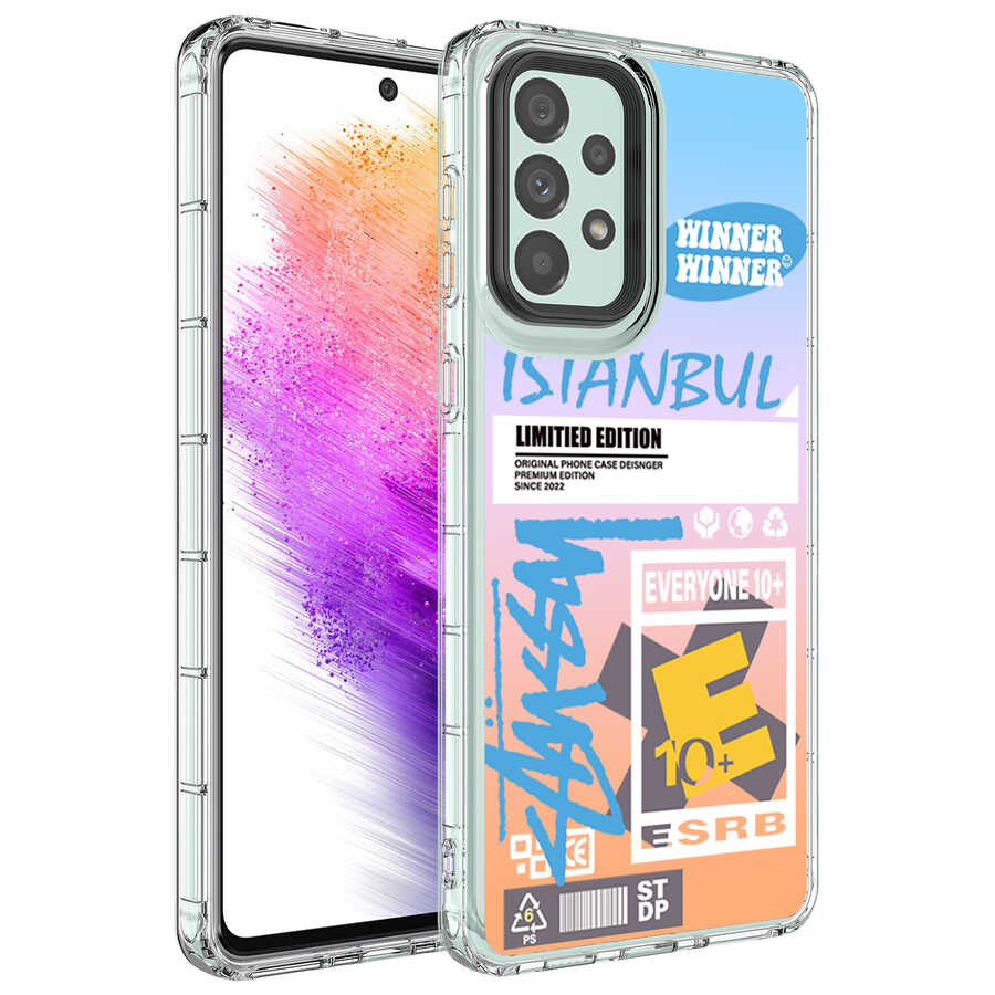 Galaxy A33 5G Kılıf Kamera Korumalı Renkli Desenli Sert Silikon Zore Korn Kapak NO1