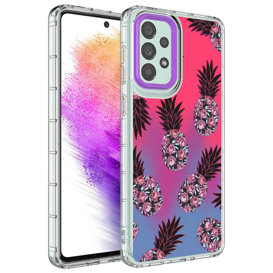Galaxy A33 5G Kılıf Kamera Korumalı Renkli Desenli Sert Silikon Zore Korn Kapak NO6