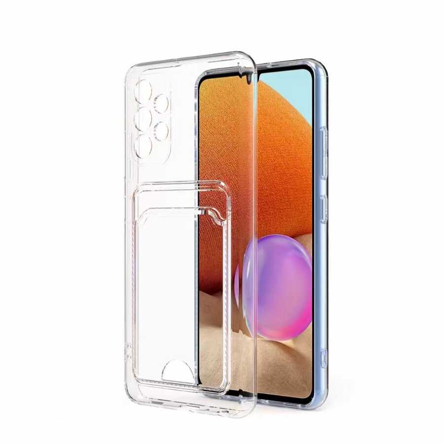 Galaxy A33 5G Kılıf Kartlıklı Şeffaf Zore Setra Clear Silikon Kapak Renksiz