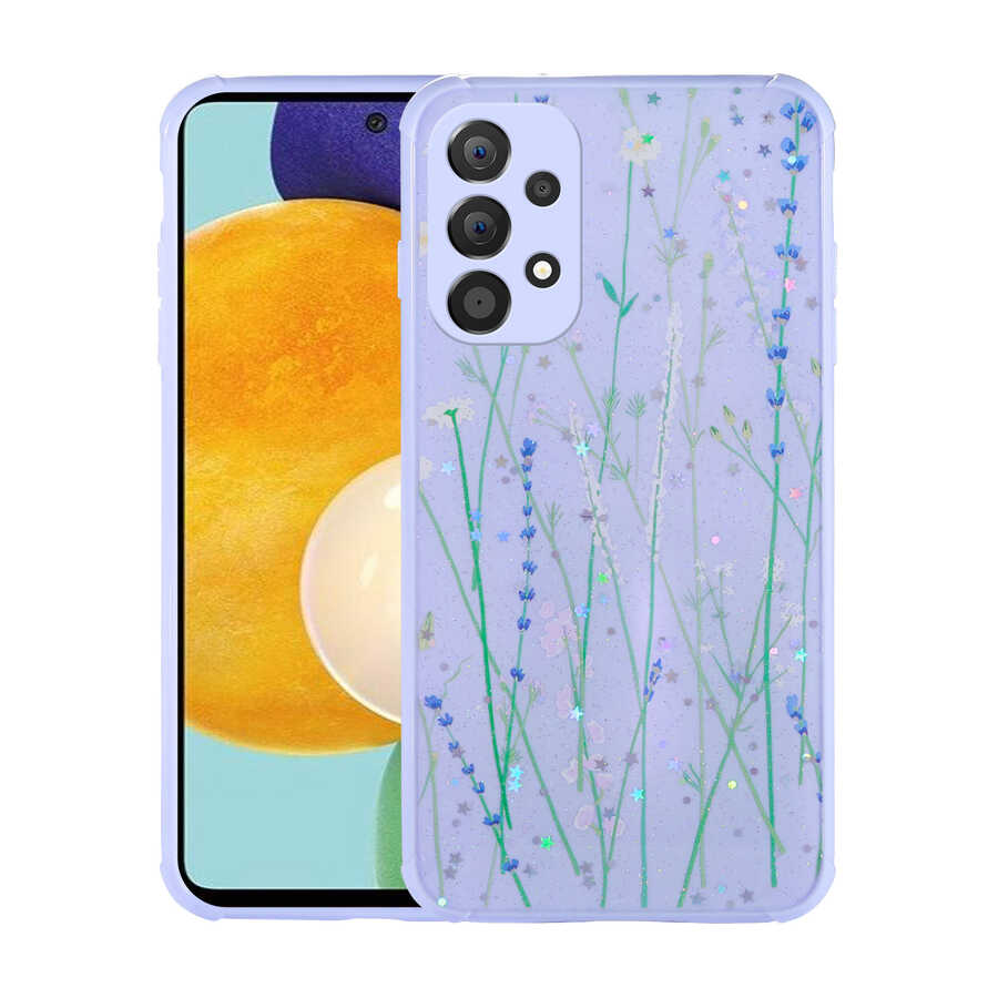 Galaxy A33 5G Kılıf Simli Desenli Kamera Korumalı Parlak Zore Popy Kapak Dallar