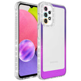 Galaxy A33 5G Kılıf Simli ve Renk Geçiş Tasarımlı Lens Korumalı Zore Park Kapak Pembe-Mavi