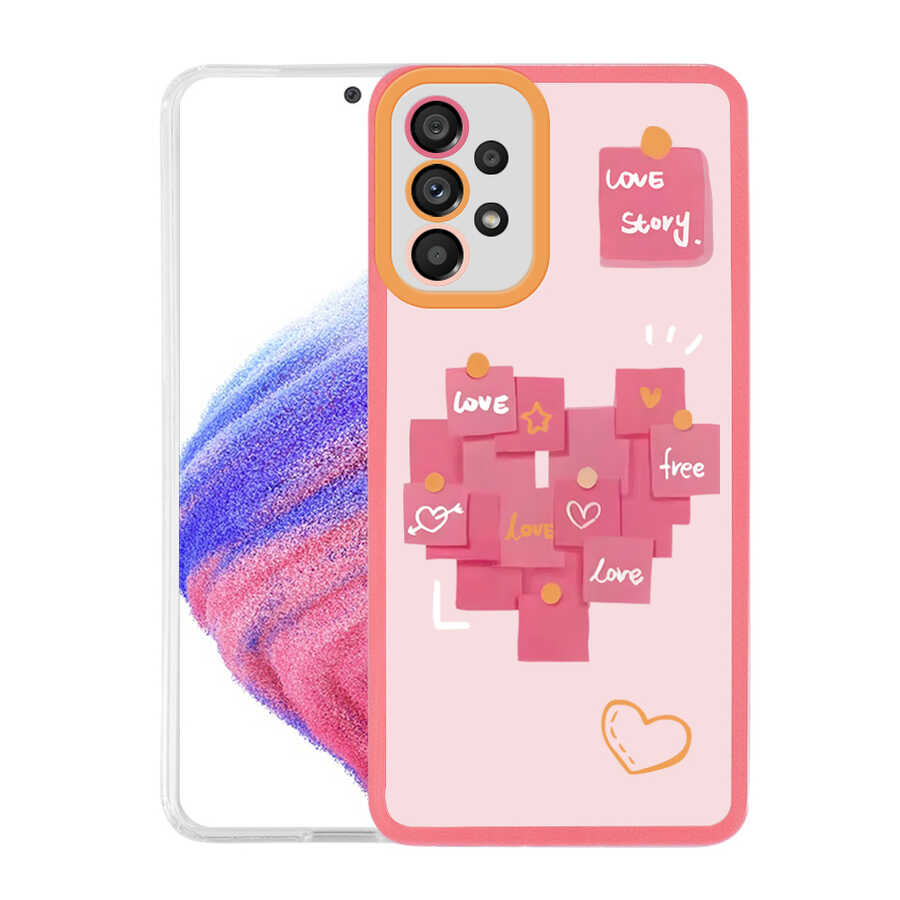 Galaxy A33 5G Kılıf Zore M-Fit Desenli Kapak Love Story No2