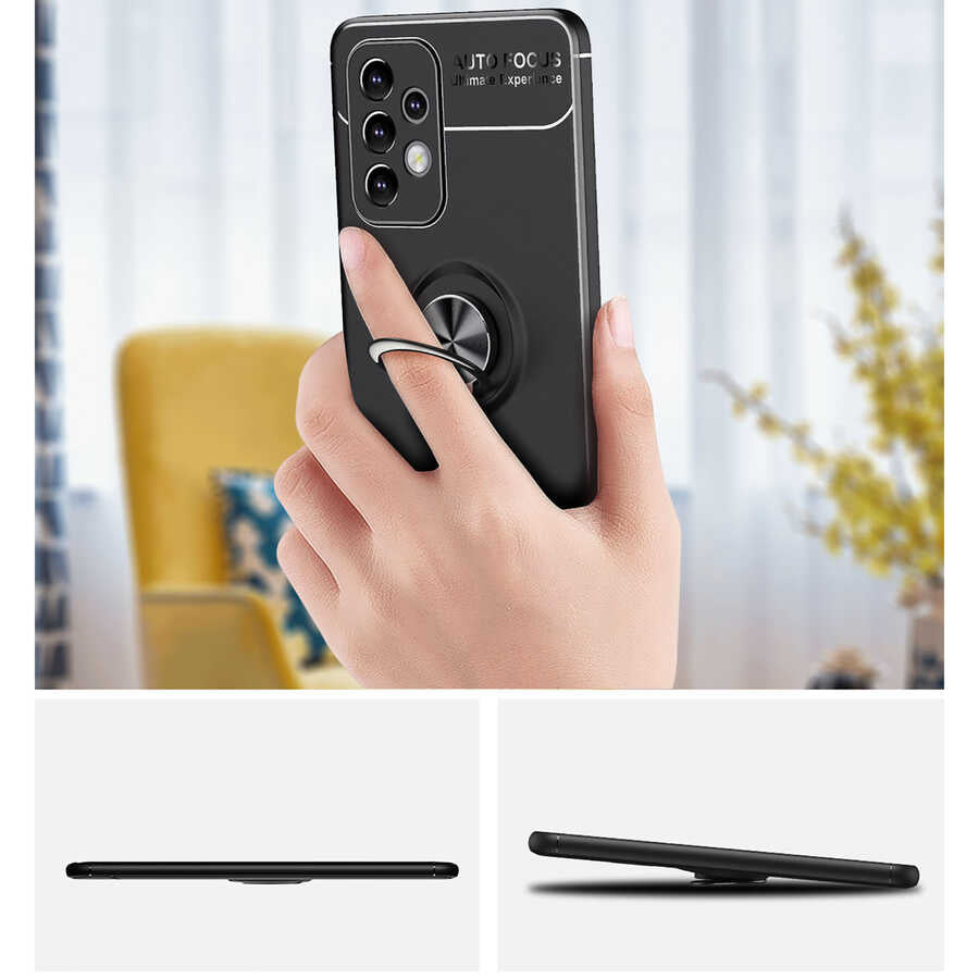 Galaxy A33 5G Kılıf Zore Ravel Silikon Kapak Siyah-Rose Gold