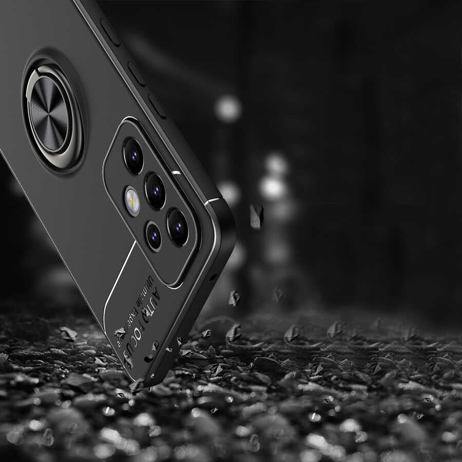 Galaxy A33 5G Kılıf Zore Ravel Silikon Kapak Siyah-Mavi
