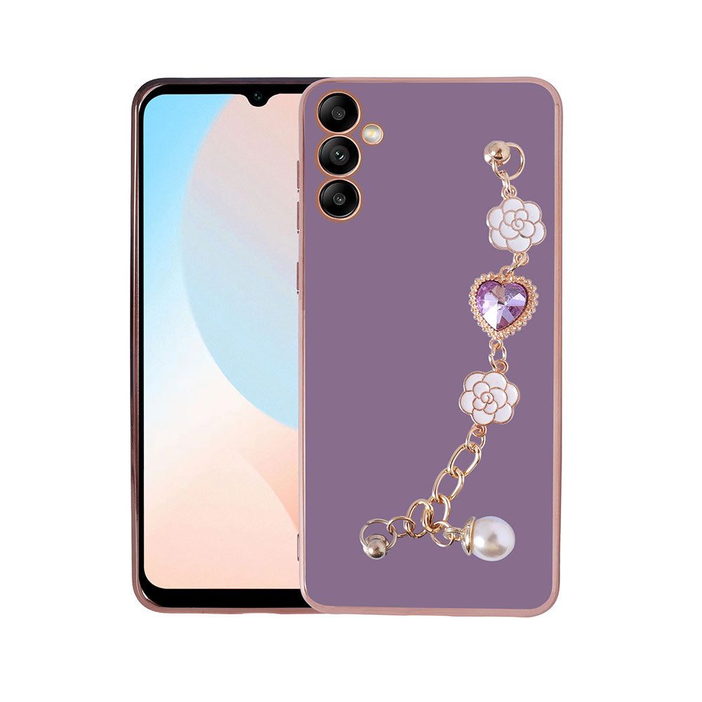 Galaxy A34 Kılıf El Tutamaçlı Kamera Korumalı Zore Taka Silikon Kapak Mor