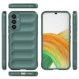 Galaxy A34 Kılıf Esnek TPU Oyuklu Arka Yüzey Tasarımlı Zore Etnik Silikon Kapak Koyu Yeşil